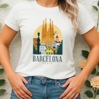 Barcelona Spain Cathedral Spanish City Souvenir Women's T-Shirt thumb 2