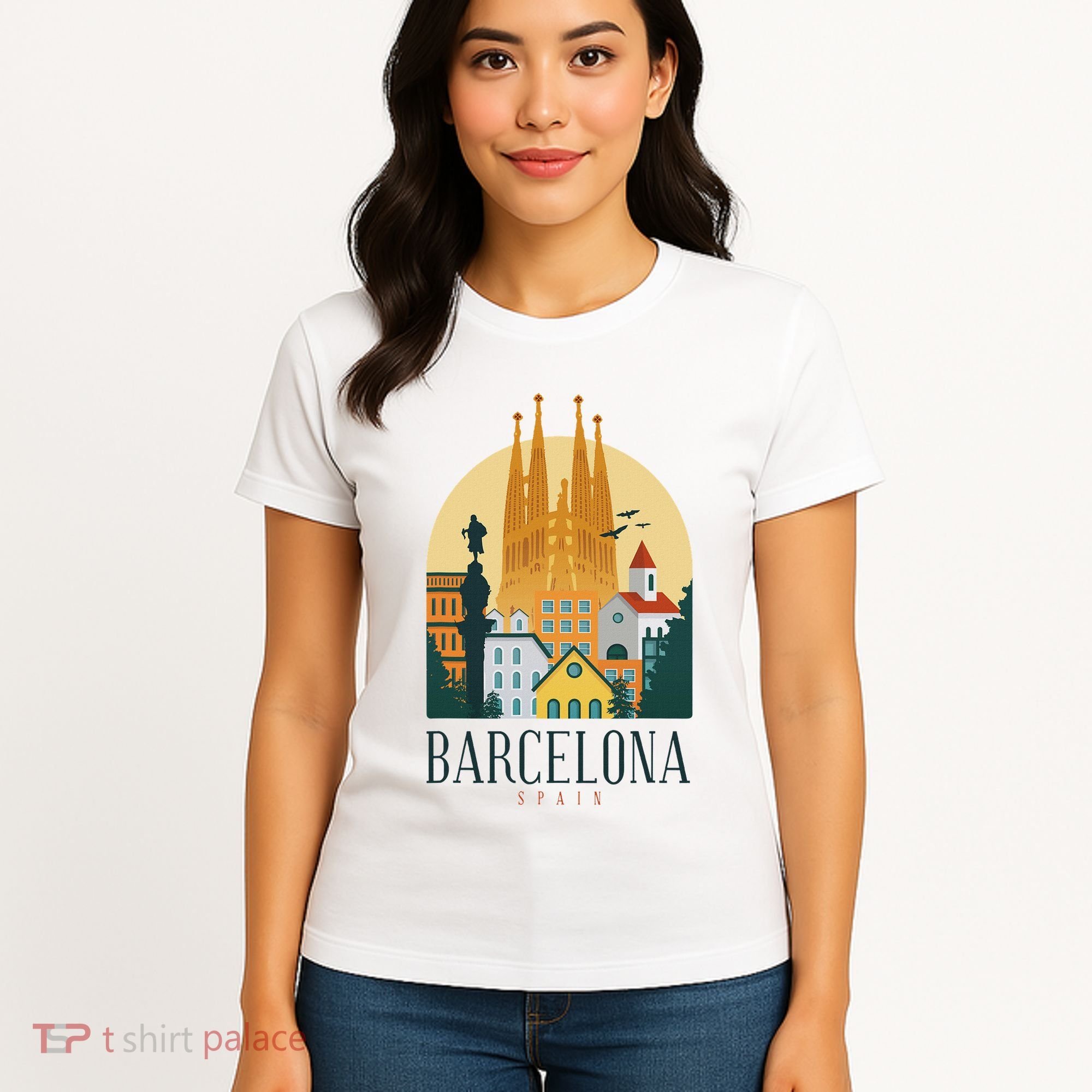 Barcelona Spain Cathedral Spanish City Souvenir Women's T-Shirt