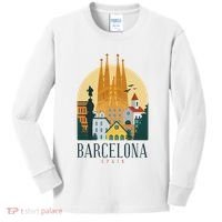 Barcelona Spain Cathedral Spanish City Souvenir Kids Long Sleeve Shirt thumb 0