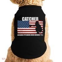 Baseball Softball Catcher because Pitchers need Heros too Doggie Tank thumb 0