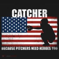 Baseball Softball Catcher because Pitchers need Heros too Button thumb 1