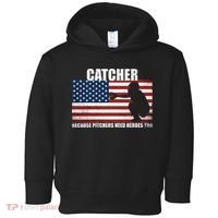 Baseball Softball Catcher because Pitchers need Heros too Toddler Hoodie thumb 0