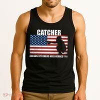 Baseball Softball Catcher because Pitchers need Heros too Tank Top thumb 3