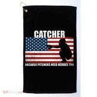 Baseball Softball Catcher because Pitchers need Heros too Golf Towel thumb 0