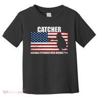 Baseball Softball Catcher because Pitchers need Heros too Toddler T-Shirt thumb 0