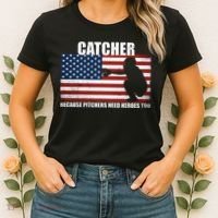 Baseball Softball Catcher because Pitchers need Heros too Women's T-Shirt thumb 2