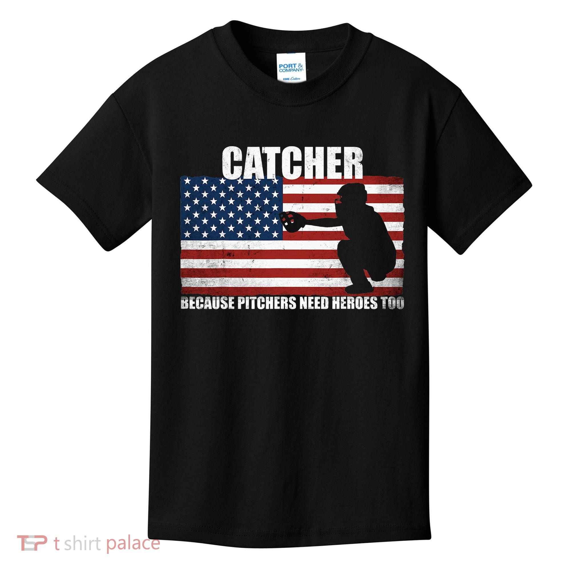 Baseball Softball Catcher because Pitchers need Heros too Kids T-Shirt