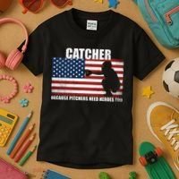 Baseball Softball Catcher because Pitchers need Heros too Kids T-Shirt thumb 3