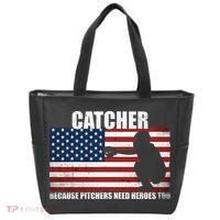 Baseball Softball Catcher because Pitchers need Heros too Tote Bag thumb 0