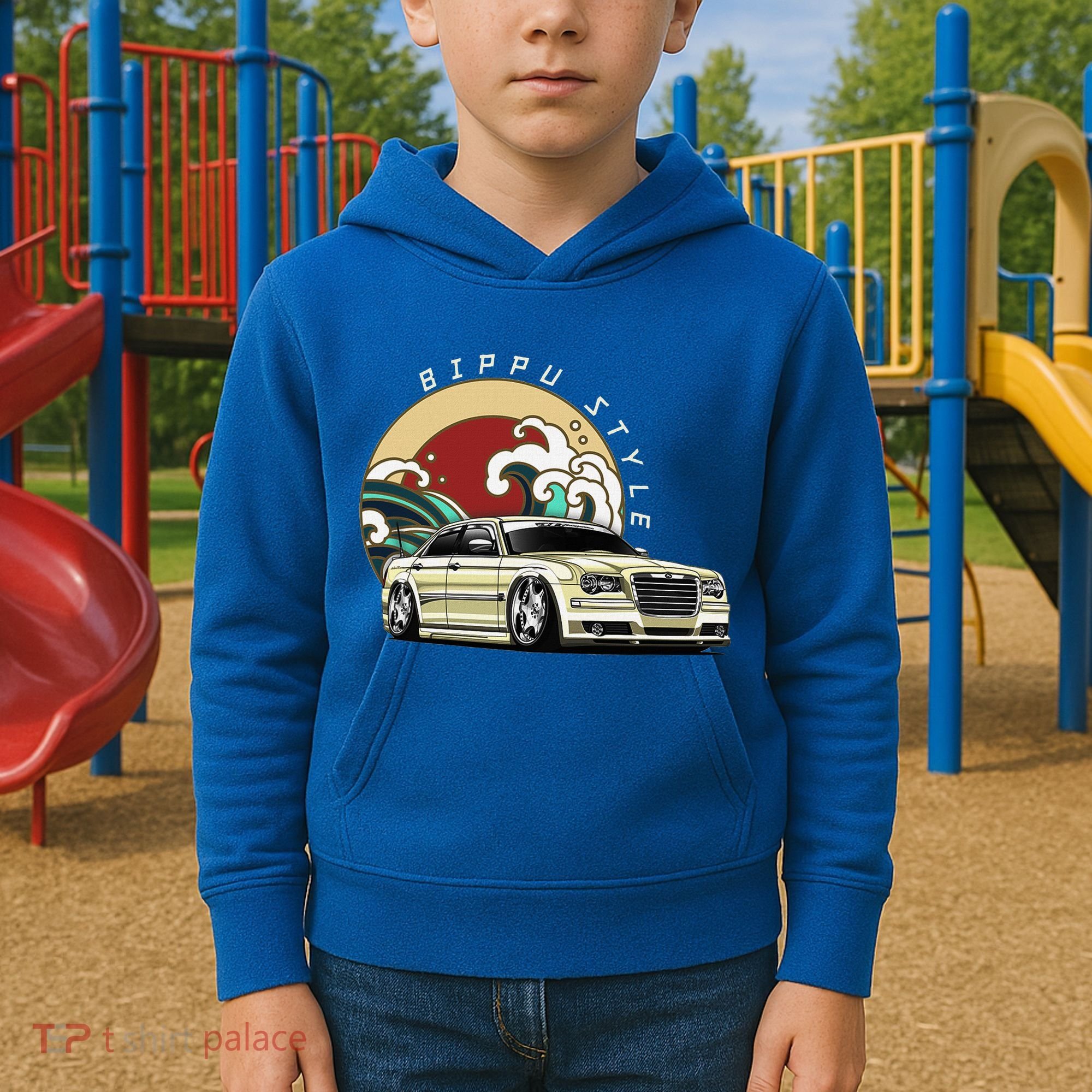 Bippu Style Car Japanese Car Culture Kids Hoodie