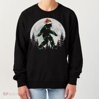 Bigfoot Santa Christmas Tree Lights Xmas Sasquatch Women's Sweatshirt thumb 0