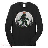 Bigfoot Santa Christmas Tree Lights Xmas Sasquatch Long Sleeve Shirt thumb 0