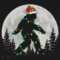 Bigfoot Santa Christmas Tree Lights Xmas Sasquatch Apron thumb 3