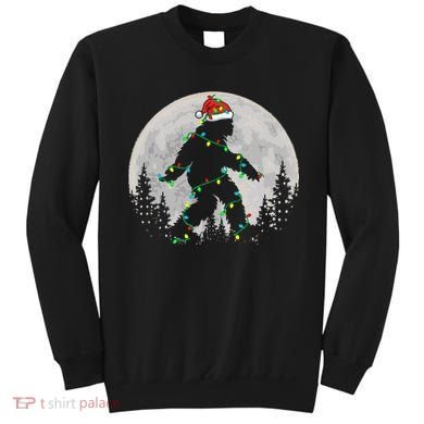 Bigfoot Santa Christmas Tree Lights Xmas Sasquatch Sweatshirt