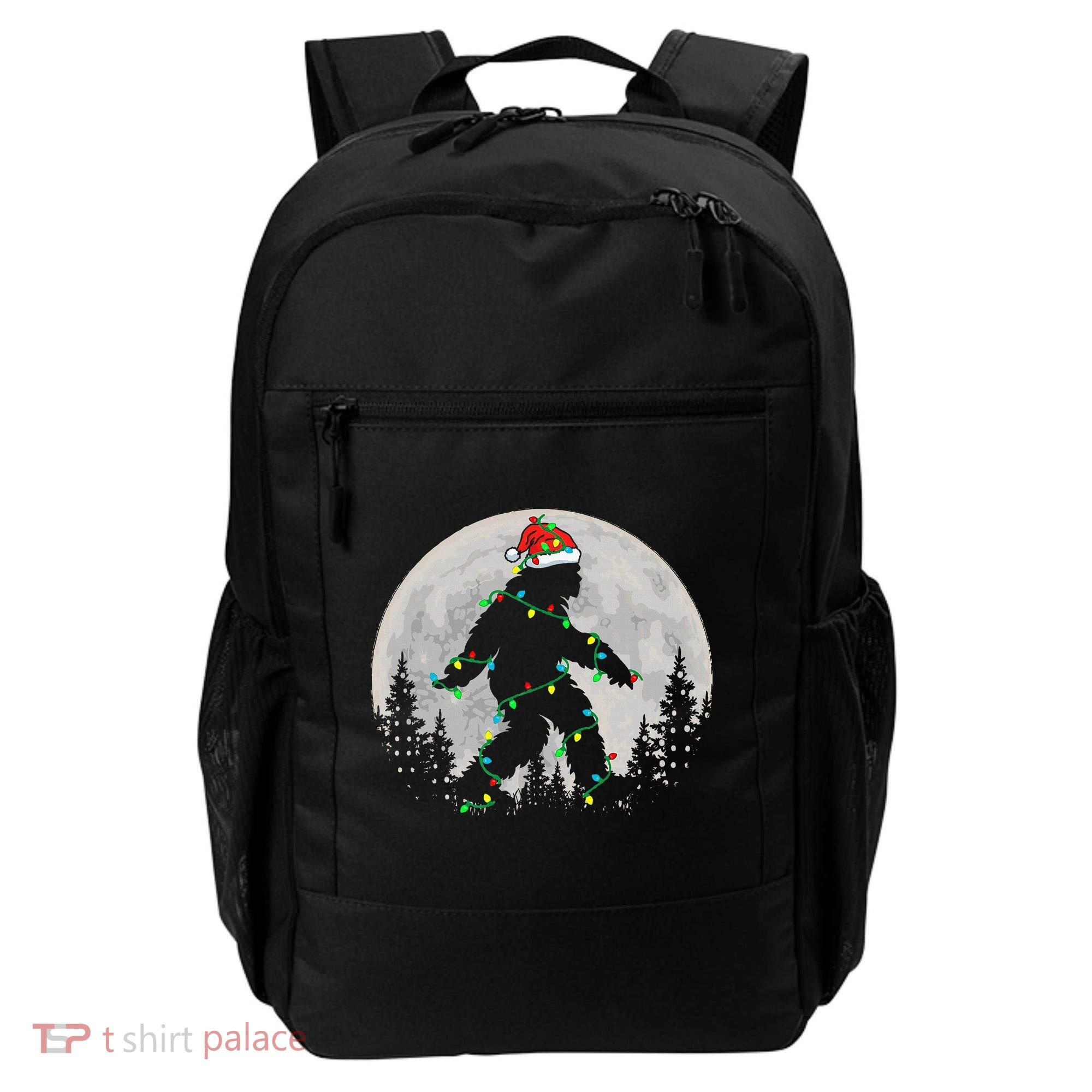 Bigfoot Santa Christmas Tree Lights Xmas Sasquatch Backpack