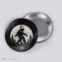 Bigfoot Santa Christmas Tree Lights Xmas Sasquatch Button thumb 0