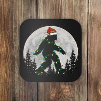 Bigfoot Santa Christmas Tree Lights Xmas Sasquatch Coaster thumb 0