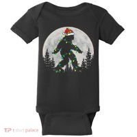 Bigfoot Santa Christmas Tree Lights Xmas Sasquatch Baby Bodysuit thumb 0