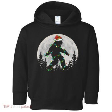Bigfoot Santa Christmas Tree Lights Xmas Sasquatch Toddler Hoodie