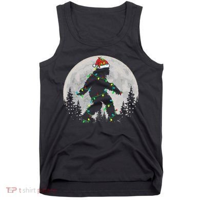 Bigfoot Santa Christmas Tree Lights Xmas Sasquatch Tank Top