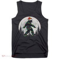 Bigfoot Santa Christmas Tree Lights Xmas Sasquatch Tank Top thumb 0