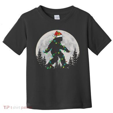 Bigfoot Santa Christmas Tree Lights Xmas Sasquatch Toddler T-Shirt