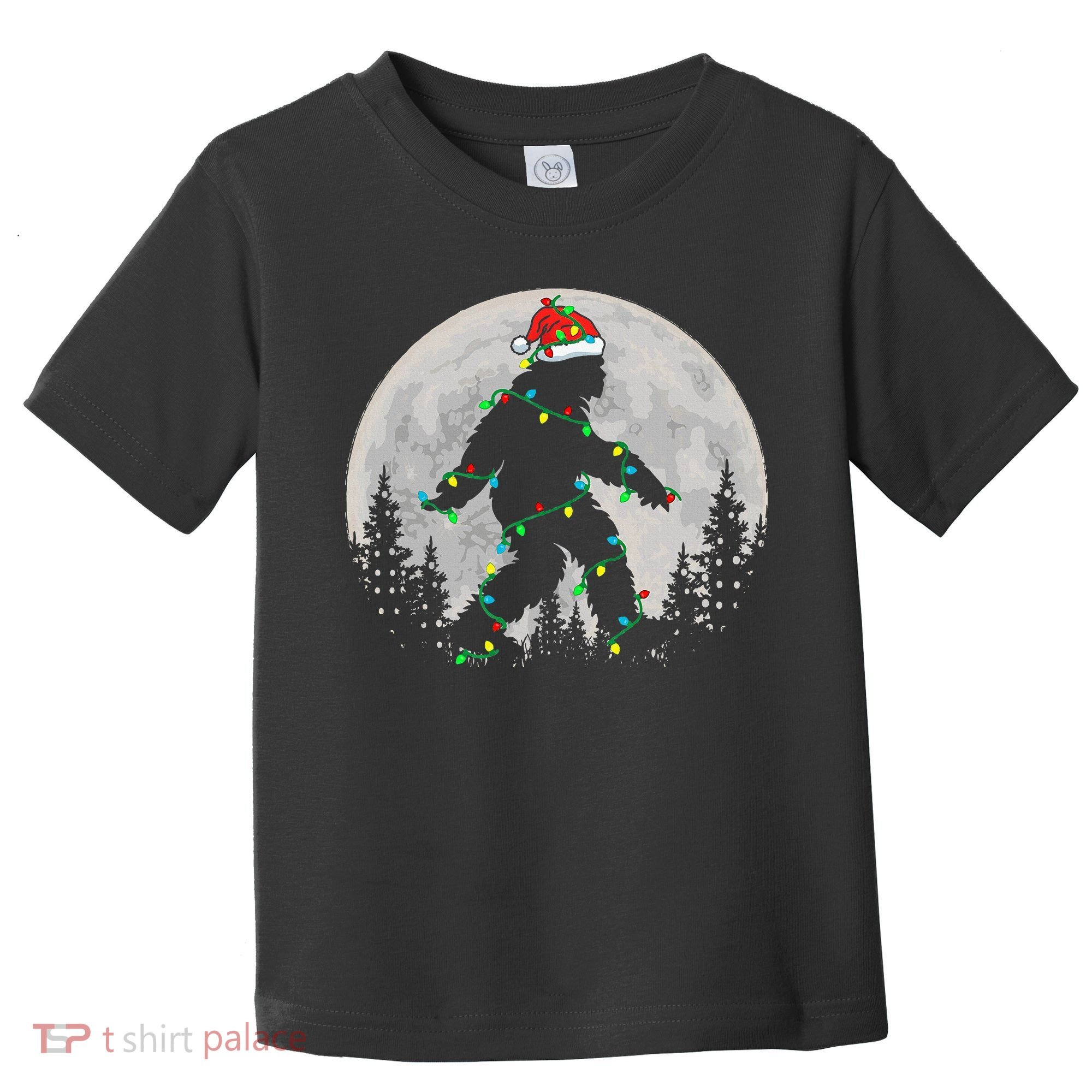 Bigfoot Santa Christmas Tree Lights Xmas Sasquatch Toddler T-Shirt