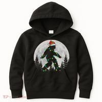 Bigfoot Santa Christmas Tree Lights Xmas Sasquatch Kids Hoodie thumb 0