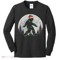 Bigfoot Santa Christmas Tree Lights Xmas Sasquatch Kids Long Sleeve Shirt thumb 0