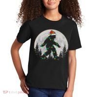 Bigfoot Santa Christmas Tree Lights Xmas Sasquatch Kids T-Shirt thumb 2