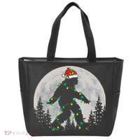 Bigfoot Santa Christmas Tree Lights Xmas Sasquatch Tote Bag thumb 0