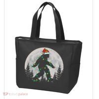 Bigfoot Santa Christmas Tree Lights Xmas Sasquatch Tote Bag thumb 3
