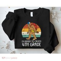 Bigfoot Sasquatch Crush 4th Grade Fourth First Day Of School Sweatshirt thumb 2