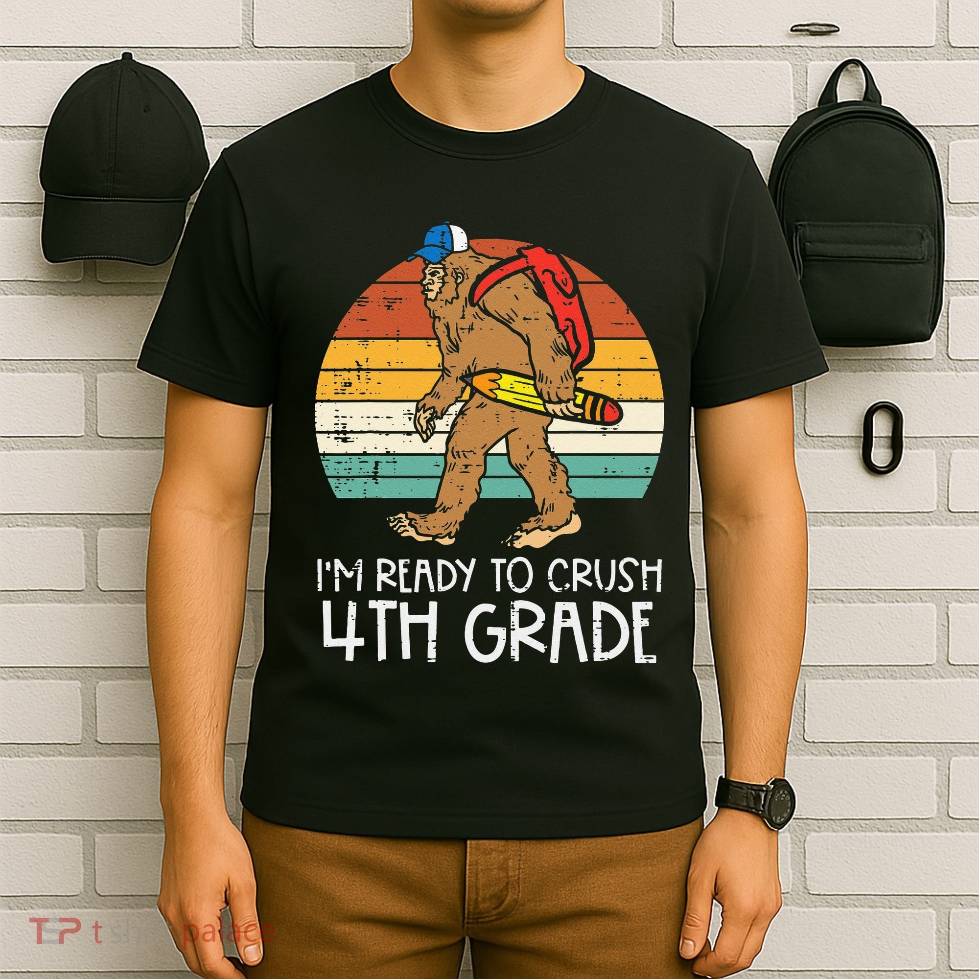 Bigfoot Sasquatch Crush 4th Grade Fourth First Day Of School T-Shirt