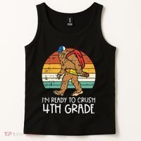 Bigfoot Sasquatch Crush 4th Grade Fourth First Day Of School Tank Top thumb 2