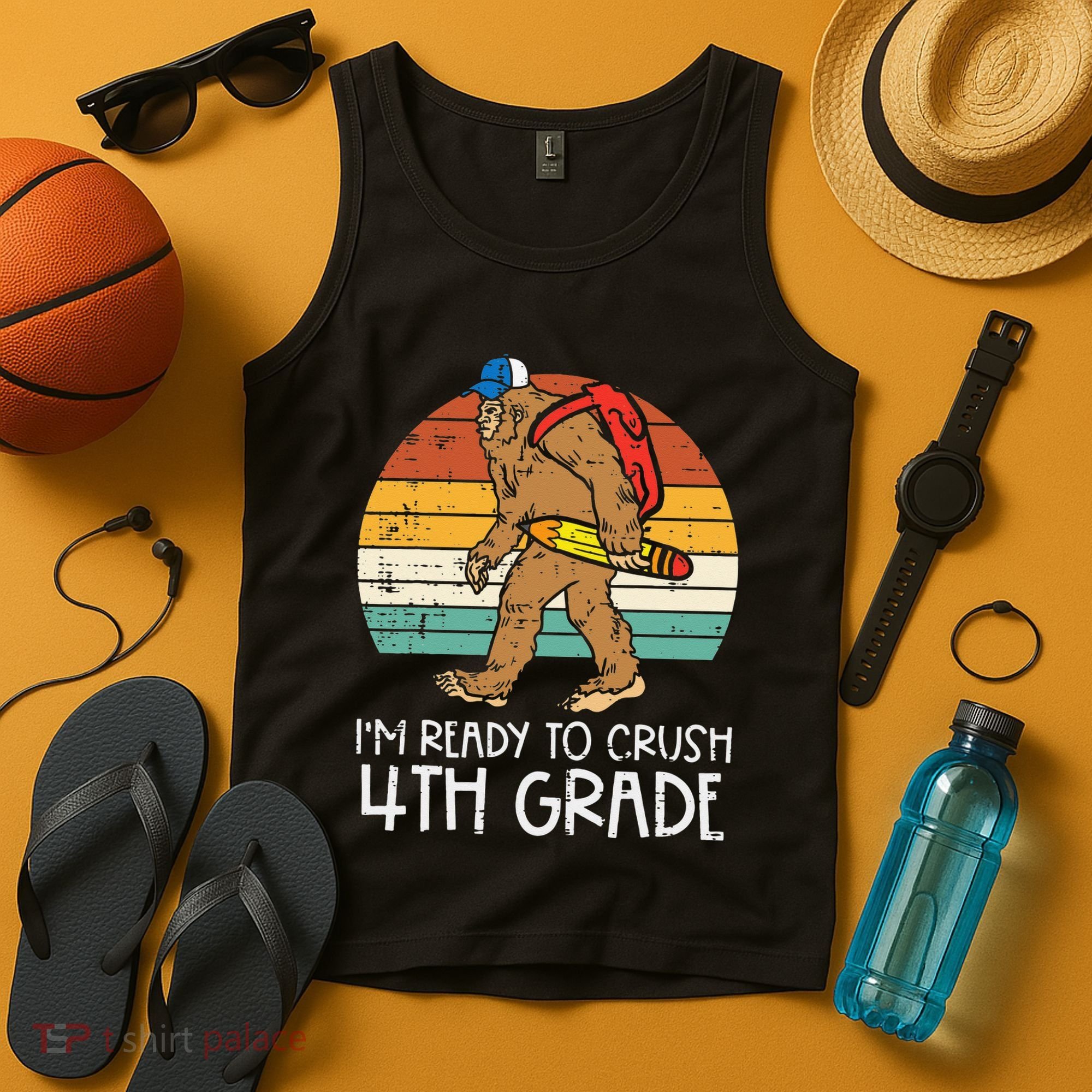Bigfoot Sasquatch Crush 4th Grade Fourth First Day Of School Tank Top