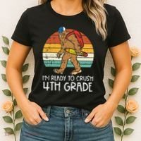 Bigfoot Sasquatch Crush 4th Grade Fourth First Day Of School Women's T-Shirt thumb 2