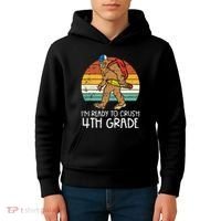 Bigfoot Sasquatch Crush 4th Grade Fourth First Day Of School Kids Hoodie thumb 4