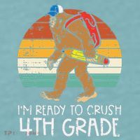 Bigfoot Sasquatch Crush 4th Grade Fourth First Day Of School Sueded Cloud Jersey T-Shirt thumb 2