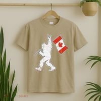 BigFoot Sasquatch Canada Flag Rock Vintage Patriotic Day T-Shirt thumb 2