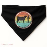 Because Show Cows ...Obviously Fun Cattle Showing Fair USA-Made Doggie Bandana thumb 0