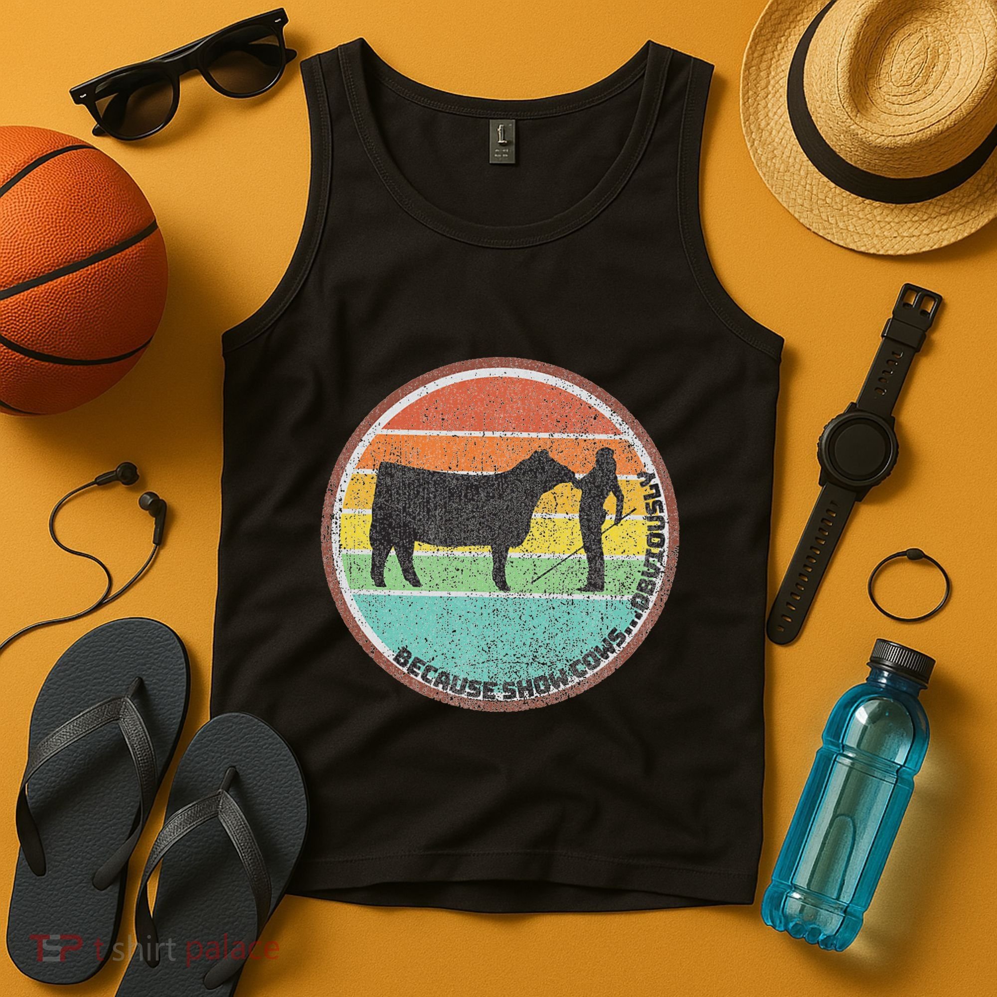 Because Show Cows ...Obviously Fun Cattle Showing Fair Tank Top