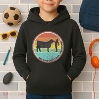 Because Show Cows ...Obviously Fun Cattle Showing Fair Kids Hoodie thumb 2