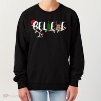 Believe Santa Claus Reindeer Christmas Festive Women's Sweatshirt thumb 0