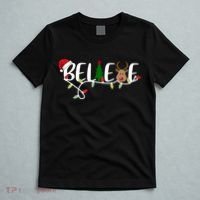 Believe Santa Claus Reindeer Christmas Festive T-Shirt thumb 5