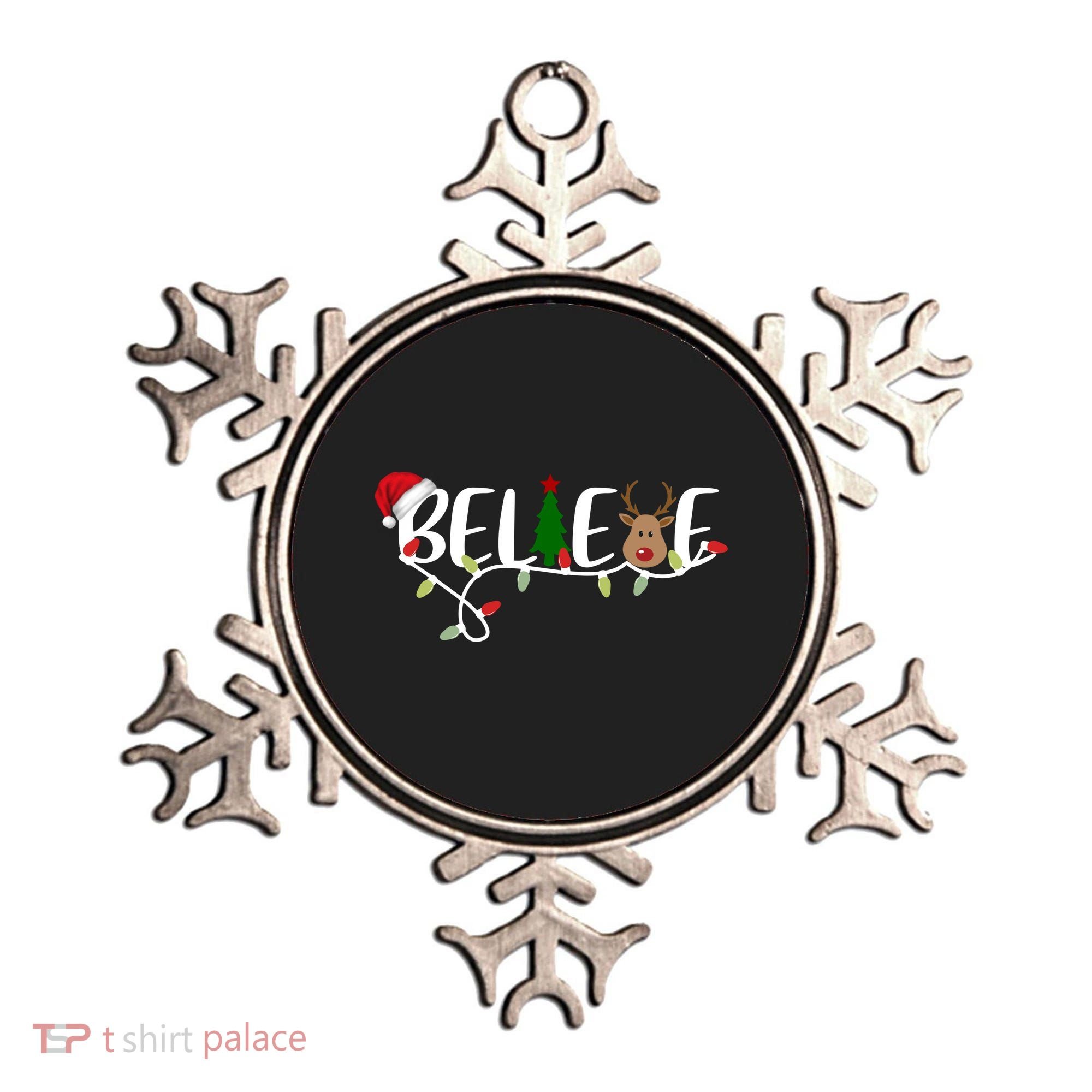 Believe Santa Claus Reindeer Christmas Festive Ornament