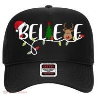 Believe Santa Claus Reindeer Christmas Festive Hat thumb 0