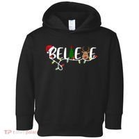 Believe Santa Claus Reindeer Christmas Festive Toddler Hoodie thumb 0