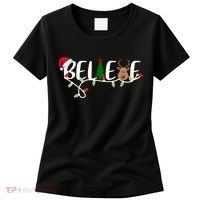 Believe Santa Claus Reindeer Christmas Festive Women's T-Shirt thumb 0