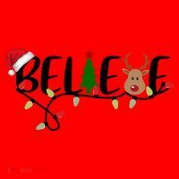Believe Santa Claus Reindeer Christmas Festive Santa Hat thumb 1